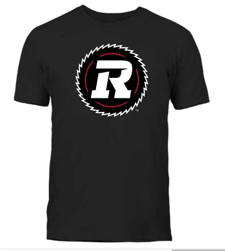 Men's Ottawa Redblacks Black Primary Basic Logo CFL Football 100% Cotton T Shirt
