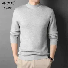 2025 Brand New Men's Cashmere Sweater Half Turtleneck Men Sweaters Knit