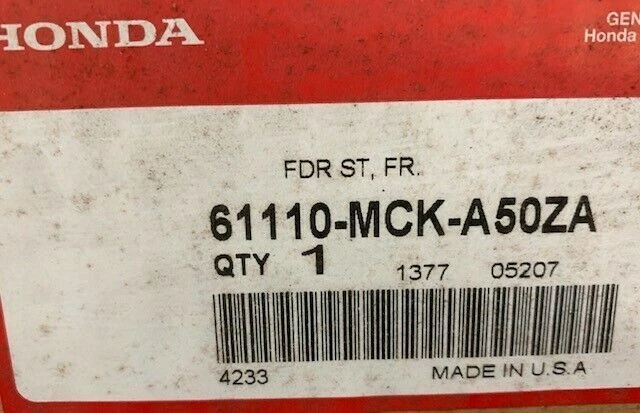 *Guardabarros delantero Honda VT1100C2 2004 Shadow Sabre 61110-MCK-A50ZA NUEVO OEM Foto 3 de 3