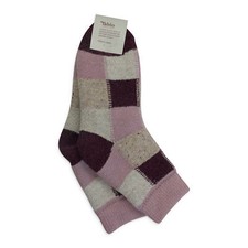 NWT TABIO MULTICOLOR PATCHWORK CREW SOCKS SIZE OS 25