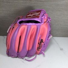 Rawlings LS90P Girls Rule 9  Tee Ball Glove Pink Left Hand,Good Usable Condition