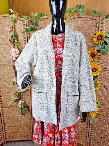 BELLFIELD Blazer Jacket Size XL UK 16 Coat Grey Black Fleck Relaxed Fit B Sultan