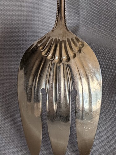 GORHAM STERLING LANCASTER 1897 SALAD SET FORK & SPOON SERVING - Picture 7 of 15