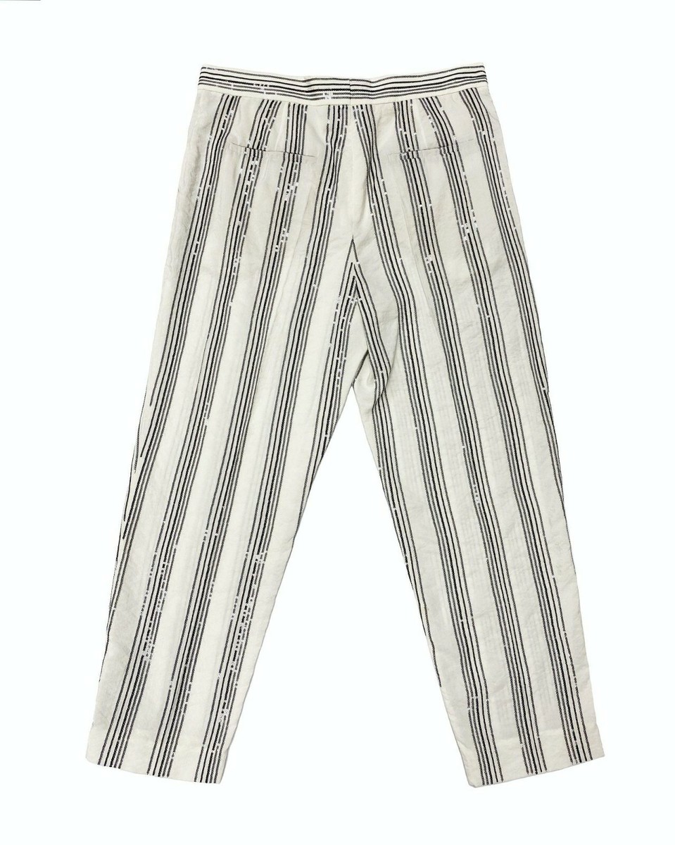 NEW BRUNELLO CUCINELLI Silk Cropped Chino Pants 42 6 Beige