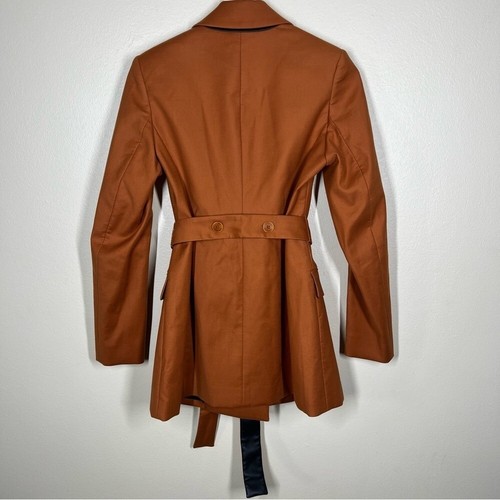 Altuzarra Olivisi Double Breasted Cottom Blend Jacket Belted Blazer Nutmeg - Picture 6 of 16