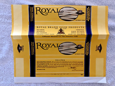 nice Vintage Canned Food Label, Royal Brand Food Products, Americana Ephemera 