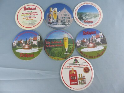Lot of 7 different SOUS BOCK ROTHAUS beer mats bierviltje Bierdeckel E23