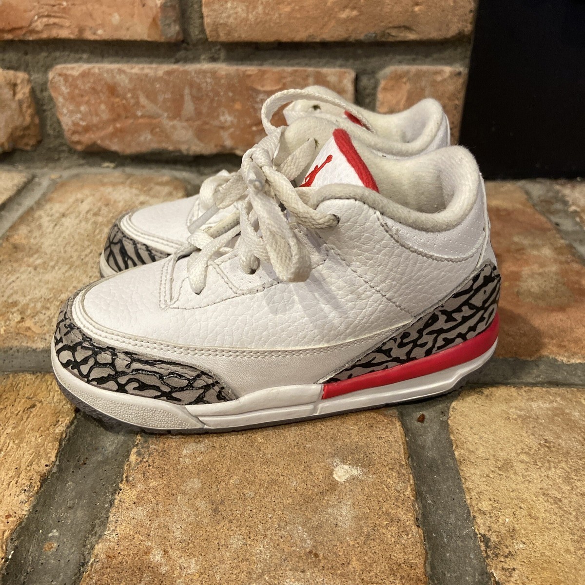 Air Jordan 3 ホワイト/レッド スニーカー Jordan Nike Air Jordan 3 Retro Red/White Sneakers Shoes Toddler Sz 8C