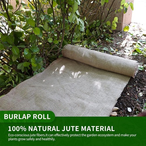 Durable 45-inch Jute Burlap Fabric Roll - Ideal for Plant Protection & Decor - Picture 5 of 9