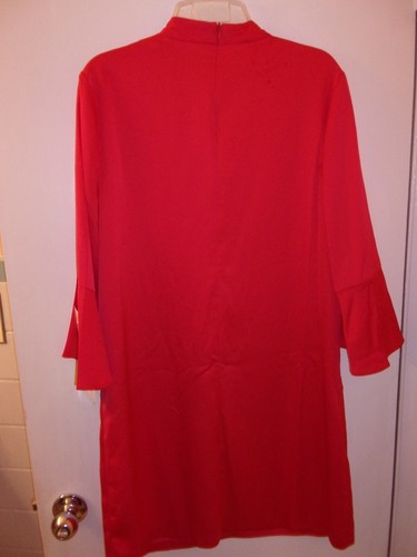 Philosophy Republic Clothing Red Sheath Dress with 3/4 Bell Sleeves Size L NWT - Picture 5 of 5