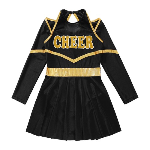 Kid Girl Halloween Cheer Leader Costume Cold Shoulder Uniform Dress Dancewear - Bild 49 von 75
