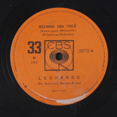 LEONARDO: sozinho sem voce / coisas de voce CBS 7'' Single 33 RPM Brazil