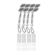 Awning Attachment Set 4 Pieces M6 Spring-Loaded Hooks Shade Sail Hardware Kit...