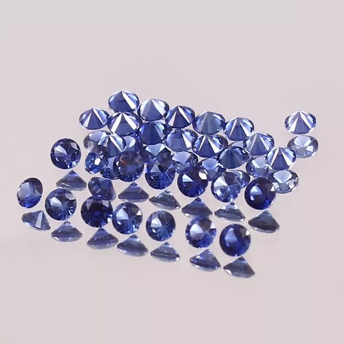 Lotto 2 pezzi pietre preziose sfuse taglio tondo calibrato zaffiro blu Ceylon naturale 2x2 mm - Foto 5 di 8