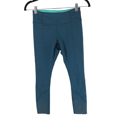 Lululemon Tight Stuff Tight Reflective Scalloped Hem Alberta Lake Blue 4