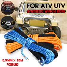 5.5mm*15m 7000LBS Synthetic Winch Rope Line Recovery Cable For 4WD ATV UTV SUV