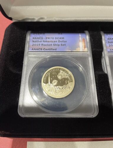 2019 Kennedy Rocket Ship Set Kennedy SP 69 PL and Native American Dollar PR 70 - Picture 2 of 3