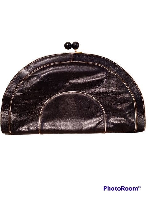 Vintage Mr. Jay Black Large Clutch Purse Gold Tone Accents Pockets Inside Vintage Mr. Jay Black Large Clutch Purse Gold Tone Accents Pockets Inside