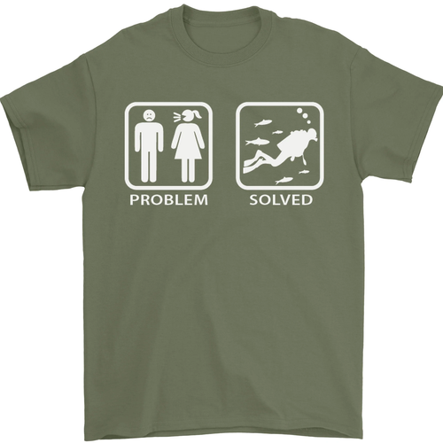 Scuba Diving Problem Solved Mens T-Shirt 100% Cotton - Picture 94 of 102