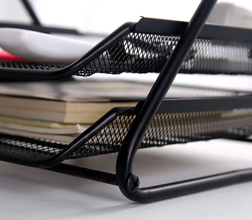 Portadocumenti Da Scrivania 2 Ripiani Raccoglitore Documenti Organizer Ufficio - Immagine 4 di 4