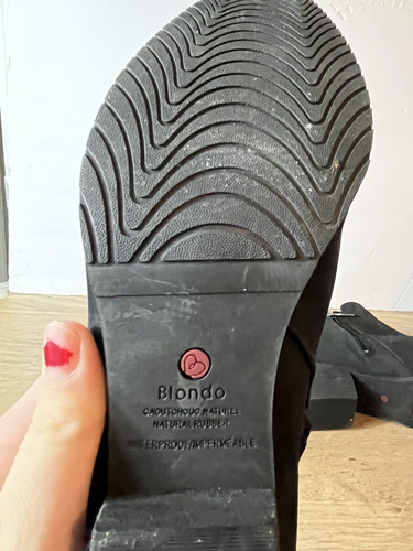 Blondo Womens Size 11M Black Suede Ankle Boots Waterproof - Picture 7 of 7