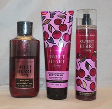 Bath  Body Works Sweetheart Cherry Body Cream, Body Wash  Fine Fragrance Mist