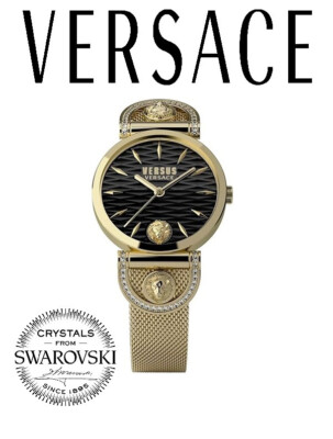 Versace Iseo Collection Luxury Watch Timepiece Versus Swarovski Crystals Gold