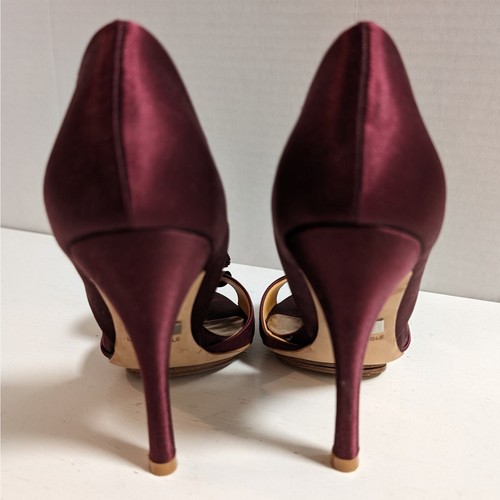 BADGLEY MISCHKA Randall D'orsay Formal Borgoña Tacones Altos Punta abierta Para Mujer 6 1/2 - Imagen 4 de 8
