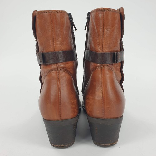 Clarks Brown Ankle Boots Leather Lined Heels Size 4 - 第 8/19 張圖片
