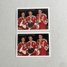 Hockey Card -- 1990-91 Upper Deck #473 Canada's Captains Lindros Draper Rice (2)