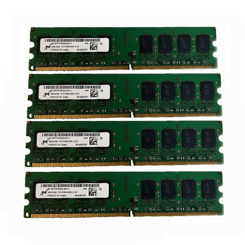 Micron 4x 4GB 2RX8 PC2-5300U DDR2 667Mhz 240Pin UDIMM Desktop Memory RAM、