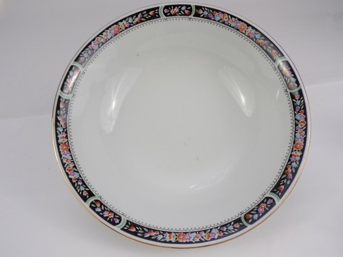 Remington Red Sea Fine China Large Serving Bowl Floral Black Border Gold Rim b23 - Imagen 7 de 7