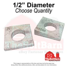 1/2" x 1-1/4" Square Beveled Washers Galvanized (Pick Quantity)