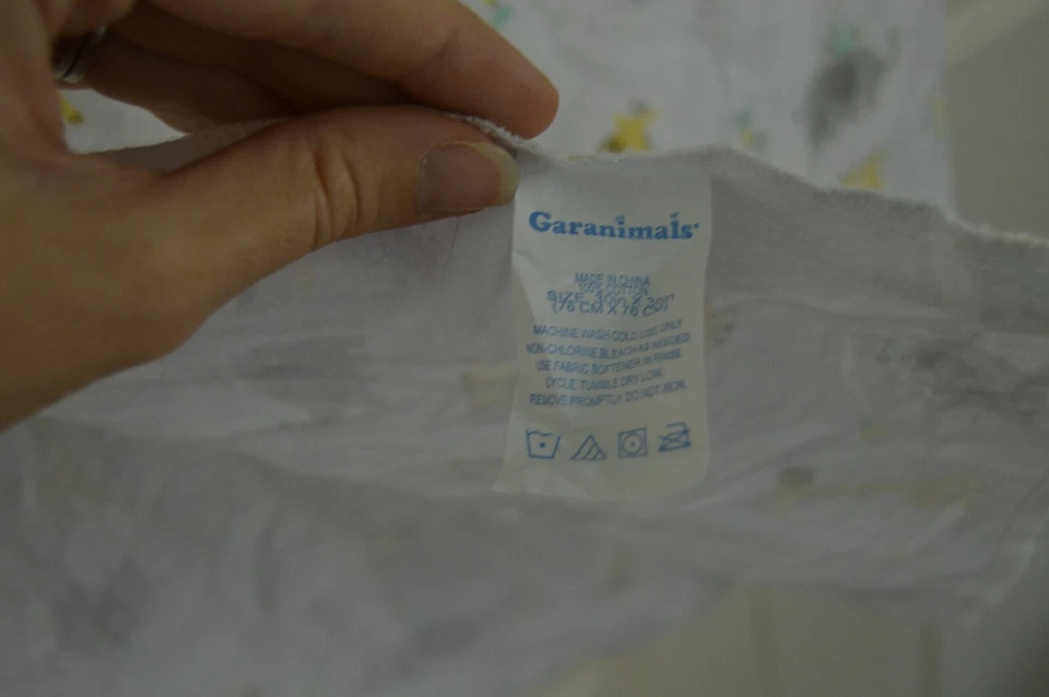 Manta de recepción de bebé Garanimals jirafa elefante búho blanco gris amarillo franela Foto 3 de 4