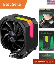 CPU Air Cooler with 4X6mm Heat Pipes,120mm Fan ARGB CPU Cooler 1650rmp,CPU Co...