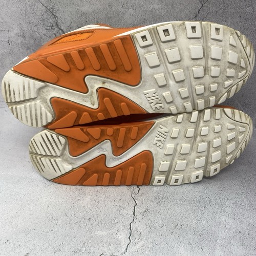 Nike Air Max 90 Blanco Naranja Tenis Parte Superior Baja Cuero Zapatos Para Hombres Talla 12 M - Imagen 7 de 11