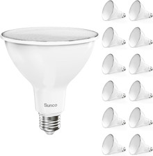 Sunco 12 Pack PAR38 LED Flood Light Bulbs, 1050 LM, Dimmable, 5000K