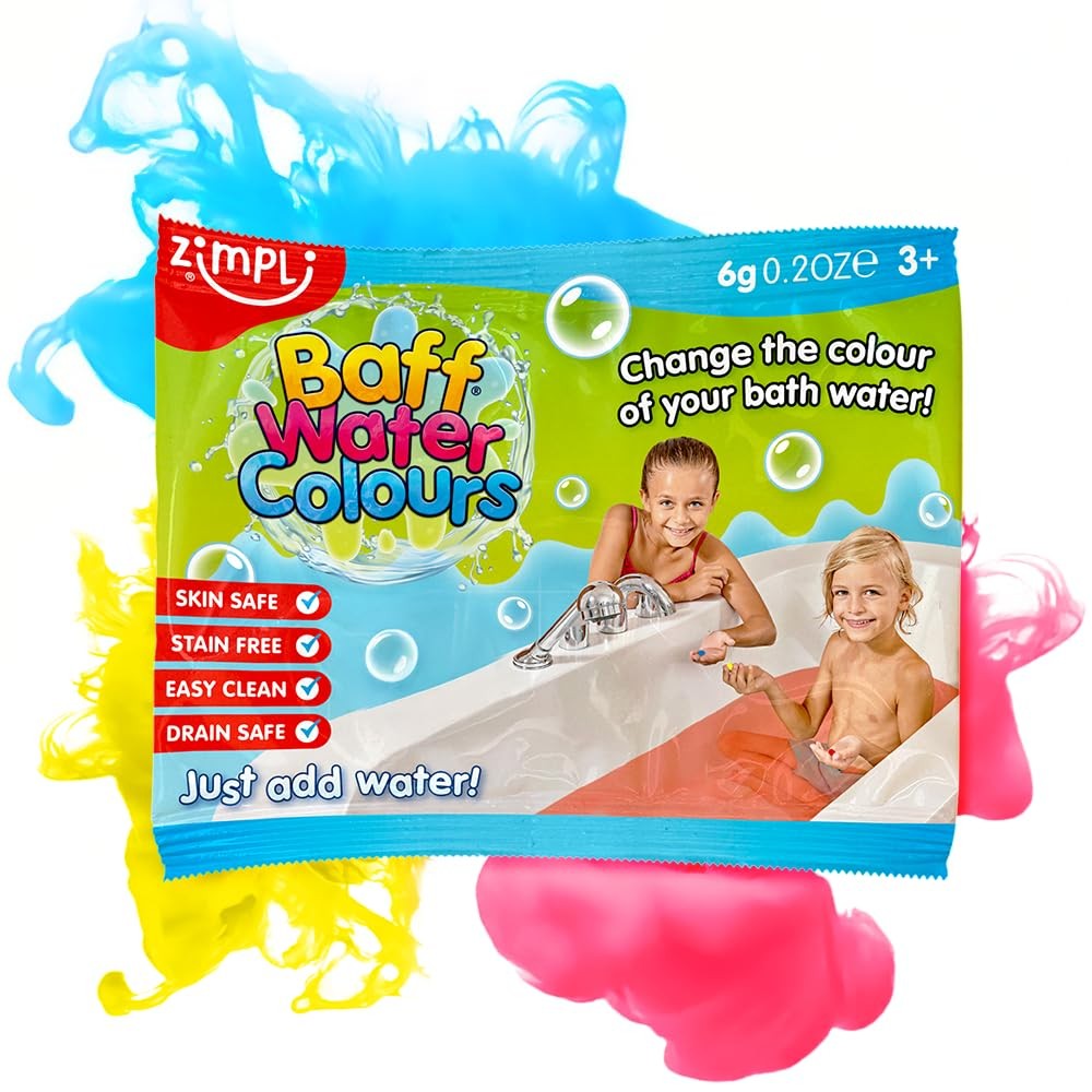 ZIMPLI Baff Water Colours Party Bag Filler 3 tabs in each bag Blue Red or Yellow