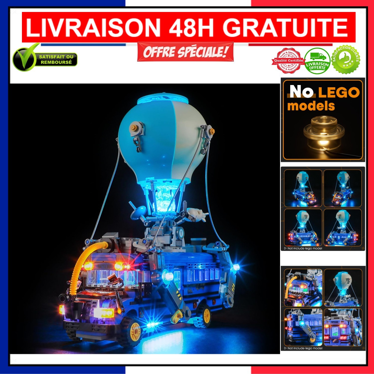 Lumières LED pour Lego 77073 à installation facile sans soudure pour passionnés