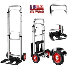 400 Lbs Aluminum Hand Truck 2 in 1 Heavy Duty Convertible Folding Dolly Cart USA