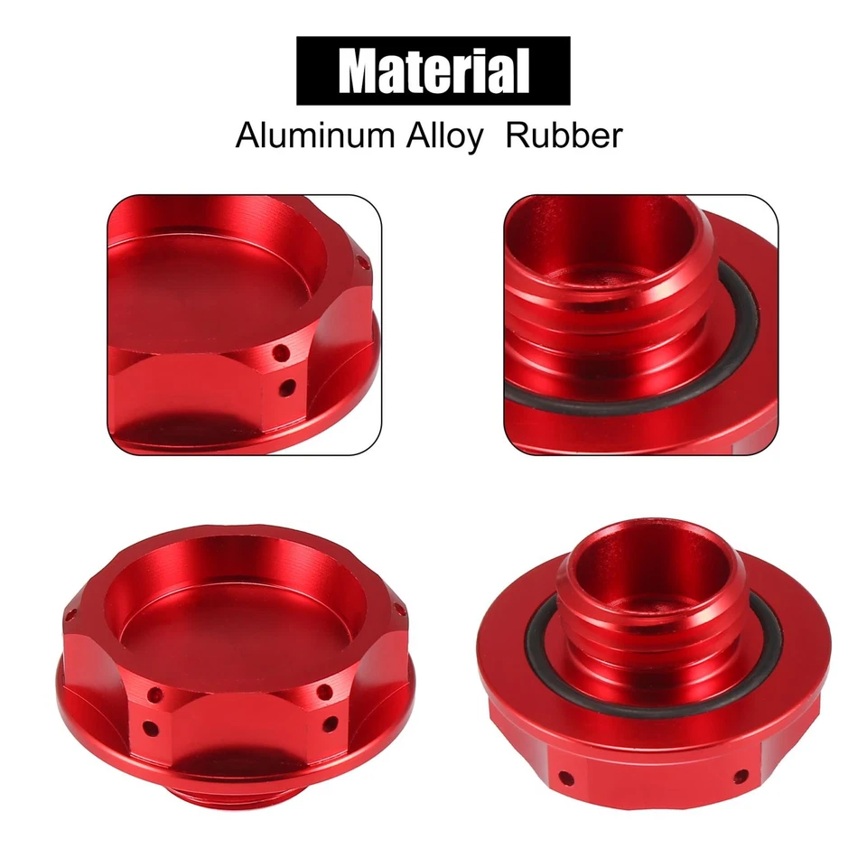 Red Car Gas Engine Oil Filler Cap Plug Cover for Subaru Impreza Outback Legacy - Image 4 of 4