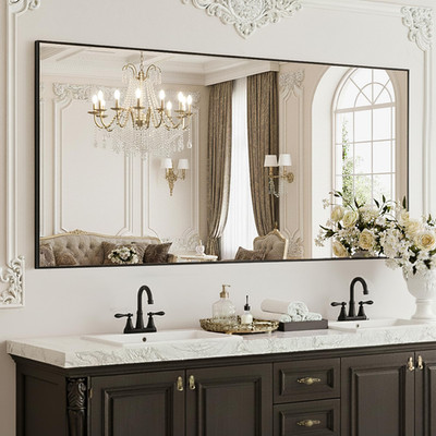Fictor Bathroom Vanity Mirror-Black60X30 Inch Shatterproof Anti-Rust Wall Mount