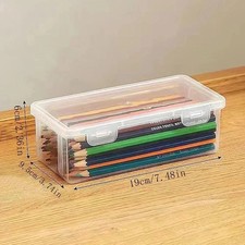 1 pcs Translucent Pencil Case   Large Capacity Organizer for School  Office