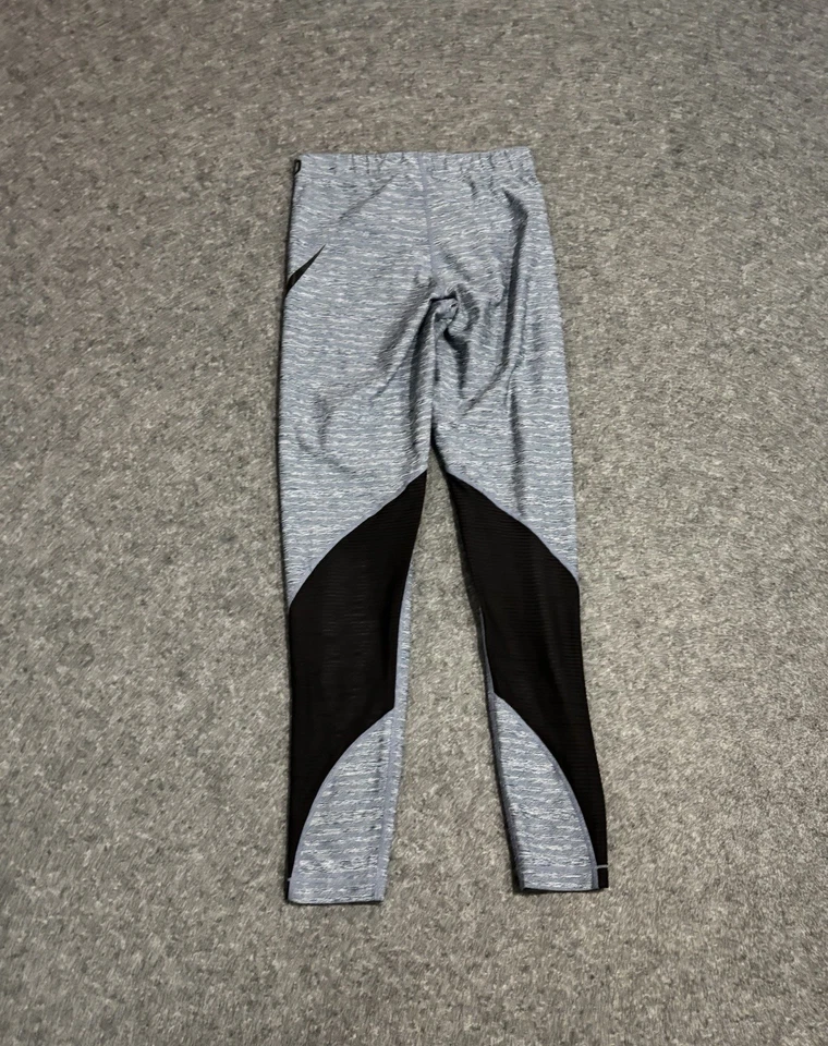 Leggings Nike Pro feminina pequena Dri Fit Swoosh azul stretch ioga - Imagem 2 de 4