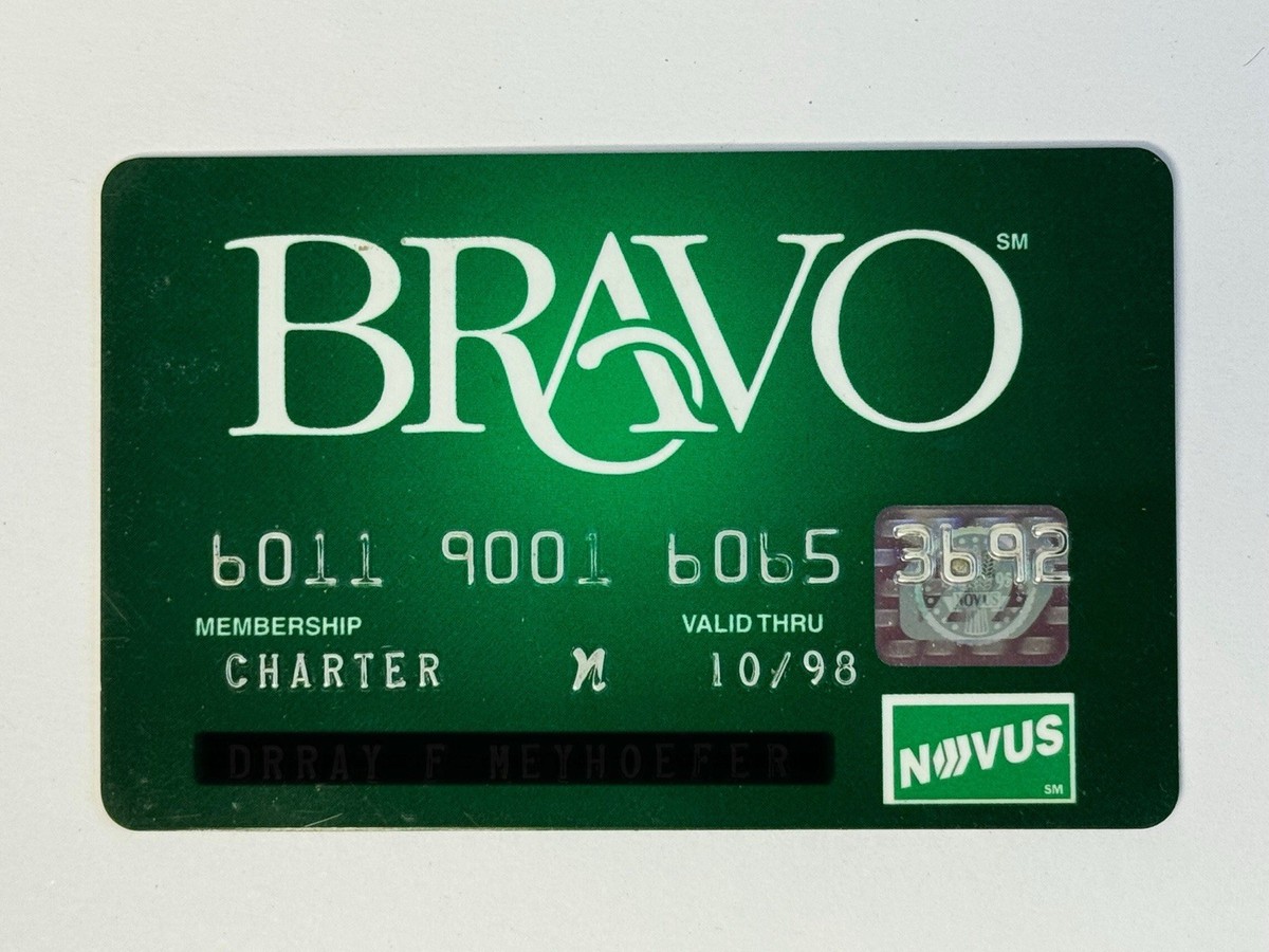 Bravo Credit Card Discover Novus Vintage Expired In 1998 | eBay