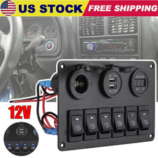 12v Led 6 Gang Onoff Rocker Switch Panel Car Truck Boat Marine Inline Fuse Box