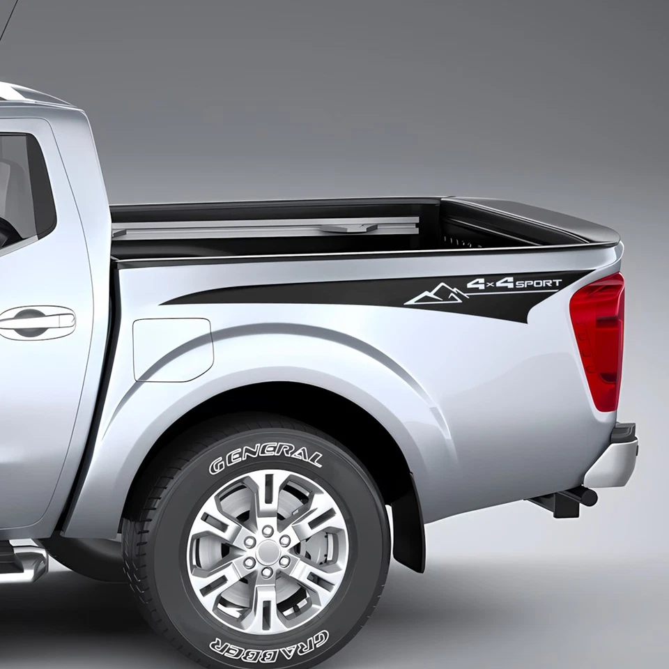 Parachoques trasero deportivo rayas laterales para Nissan Frontier Navara todas las generaciones NP300 Foto 4 de 4