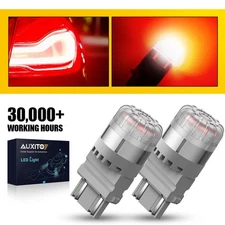 2X 3157 3156 LED Red Ultra Bright Reverse Backup Brake Tail Parking Light Bulbs