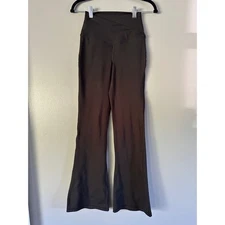 YOGALICIOUS LUX BLACK CROSSOVER WAISTBAND FLARE LEGGINGS SMALL