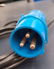 Lewden 16A 2P+E blue commando plug + 3m 16A flex cable 4.00 per metre